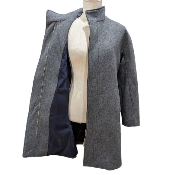 Yaly Couture Custom Designed Tailored Pure Wool Womens Grey Zip Up Coat Size M - Picture 6 of 11